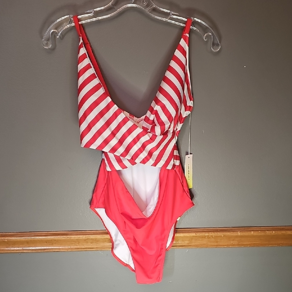 Summersalt Red and White Striped One Piece